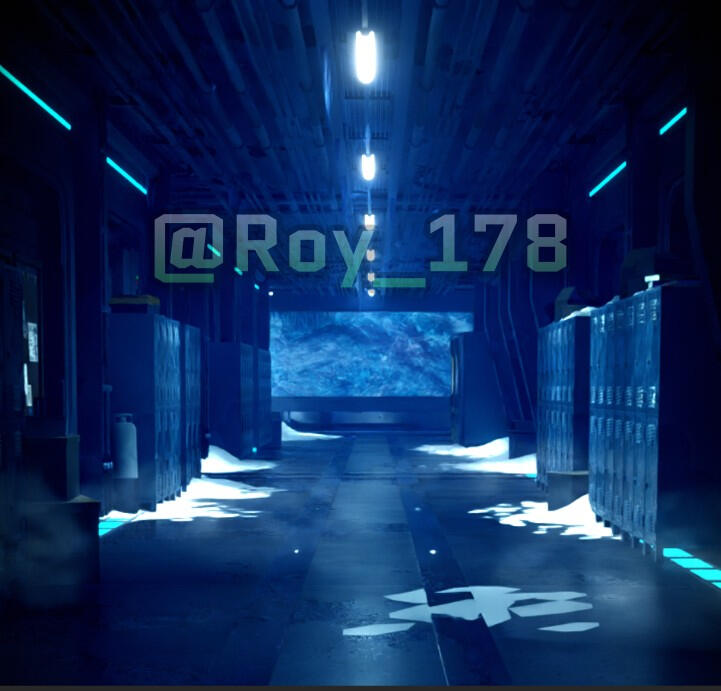 Locker hallway scene recreation from Murder Drones.